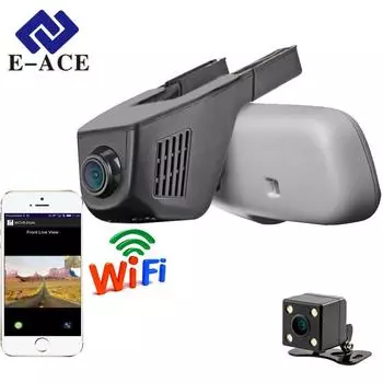 E-ACE Mini Wi-Fi Автомобильный видеорегистратор Dash Video Recorder Видеокамера с двумя объективами FHD 1080P Reistrator Dashcam