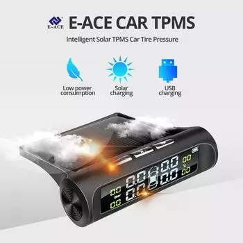 E-ACE Солнечная энергия TPMS Автомобильная система сигнализации давления в шинах Автоматические системы охранной сигнализации Предупреждение о температуре и давлении в шинах K01-External Sensor
