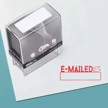 E-MAILE Самостоятельно наносимая резиновая печать на заказ Colop Office Stationery P20 Mini Stamper 14 mm x 38 mm красный