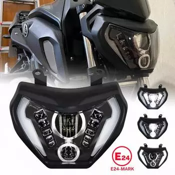 E-MARK для Yamaha MT 09 2014 MT 07 2018-2019 мотоциклетная светодиодная фара в сборе DRL 110 Вт водонепроницаемая мотоциклетная фара