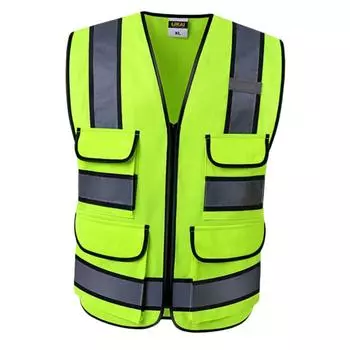 E Светоотражающий жилет с защитной молнией без рукавов, желтый