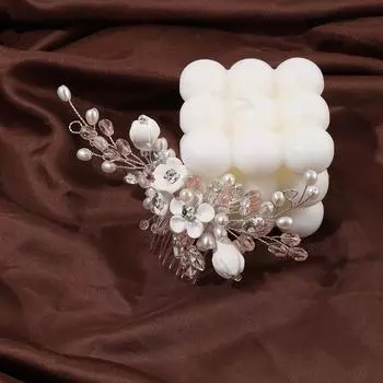 Eaby Hot Sale Bridal Handmade Alloy Pearl Hair Comb High Sense Bridal Wedding Photo Fork Comb Woman белый