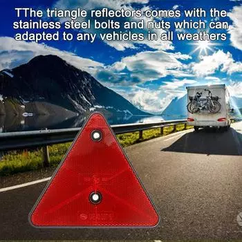 Eacalyc 4 X Trailer Red Triangle Reflectors For Gate Posts Rear Reflectors Screw-on Triangle Reflective For Trailer Bike красный