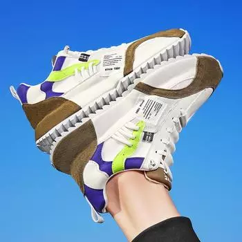 EAEOVCNI Обувь для мужчин Повседневная спортивная обувь Четыре сезона Мокасины Трендовый дизайн Персонализированные кожаные кроссовки на шнуровке Удобная бр 39 серый