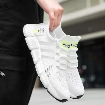 EAEOVCNI Высококачественные мужские и женские кроссовки Летние дышащие модные легкие кроссовки для бега и тенниса Удобная повседневная обувь L 36 чёрный