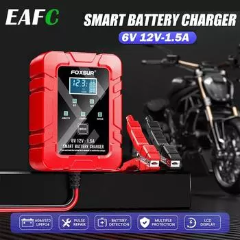 EAFC 6V 12V 1.5A Smart Car Battery Maintainer Battery Trickle Charger for RV Car Truck Motorcycle SEA Fast Charger