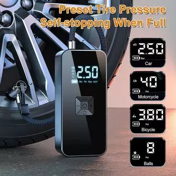 EAFC портативный автомобильный воздушный компрессор беспроводной/проводной насос для накачивания шин цифровой дисплей для накачивания шин мотоцикла мяч велосипед