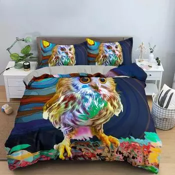 Eagle Duvet Cover Animal Bedding Set Queen King Size For Kids Teens Adults White Black Wildlife 2/3pcs Polyester Quilt Cover EU single(135x200cm)
