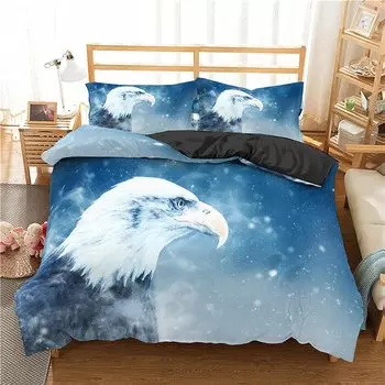 Eagle Duvet Cover Set Wild Animal Pattern Polyester Comforter Cover King Queen Full Twin Size For Kids Teens Adults Bedding Set EU single(135x200cm)
