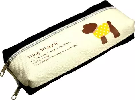 Eagle Japan Pen Case 2 Room Dog Plaza Flat Navy DP507