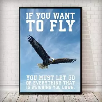 Eagle Успех Мотивация Искусство Холст Картины Плакаты Печать Настенная Картина Современный Домашний Офис Украшения Комнаты Картины 21x30cm No Framed