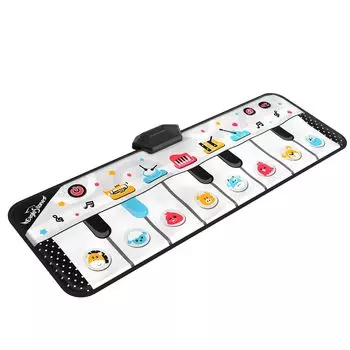 EagleStone Игрушечное пианино 8 8 видов животных 5 видов инструментов Музыка Громкость музыки Водонепроницаемый Рождество Новый Хэллоуин Модернизированная версия Коврик, Дети,