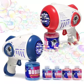 EagleStone мыльные пузыри электрическая игрушка пузырьковый пистолет набор из 8 светящихся пузырьковых отверстий светодиодный дальний утечка 4 пузырьковый пистолет автоматическое создание мыльных пузырей игра
