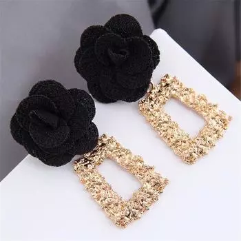 Ear Accessories Simple Design Trendy Earrings flower Drop Earring Diamond Rhinestone Stud Alloy