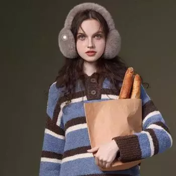 Ear Antifreeze Earmuffs Keep Warm Female Winter Cute Wind Simple белый