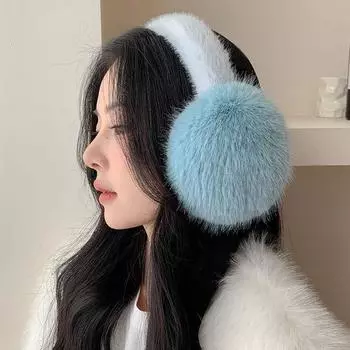 Ear Cap Winter Earmuffs Folding Foldable Ear Cover Fashion Imitation Fur Plush Earmuffs Student серый