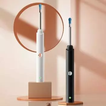 Очиститель ушей с камерой, беспроводной интеллектуальный визуальный очиститель ушей от ушной серы B чёрный