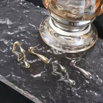 Ear Jewelry Irregular Design Women Earrings Metal Ear Studs Korean Style Irregular Stud Earrings золотой