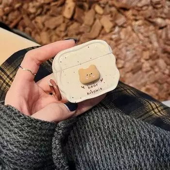 Earbuds Case 1/2 Generation Applicable Apple Headset Protective Cover Airpods3/4 Generation Pro2 Cute Silica Gel Box Huaqiang North 5 Generation AirPods4 Stereo Splash Ink Bear + Ring