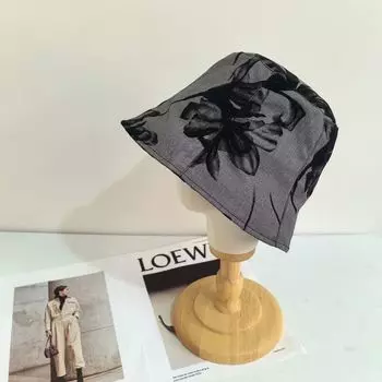 Early Autumn Fashion Casual Versatile Sunshade Basin Hat New Chinese Retro Jacquard Fisherman Hat Show Face Small Bucket Basin Hat M56-58cm чёрный