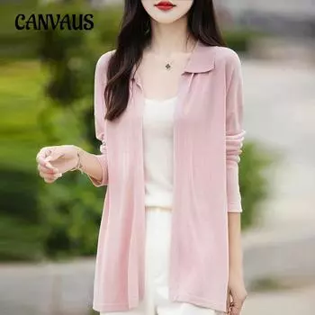 Ранняя осень кардиган с лацканами, женский однотонный внешний длинный рукав, шаль, топ M белый