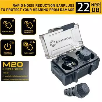 EARMOR M20 Электронная гарнитура Беруши Противошумные Беруши Шумоподавляющие Наушники Для Стрельбы Защита Органов Слуха NRR22db