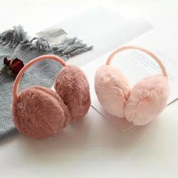 Наушники зимние ветрозащитные теплые новые женские мужские студенческие наушники зимние холодные светло-розовый