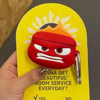 Earphone Case BASEUS M2s Protective Case BASEUS M2 Niche Style Cartoon Silicone Drop-Resistant Soft Box M2s Creative M2spro Men and Women Fashion Baseus M2/M2 + Neutral Red Anger + Hook