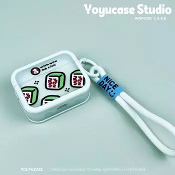 Earphone Case Protective Case Two in One Cute Niche Personality Original Design Suitable for Apple Wireless One Two Three Generation 1/2/3 Generation Apple Airpods Pro Lucky Dice Headset + Lanyard
