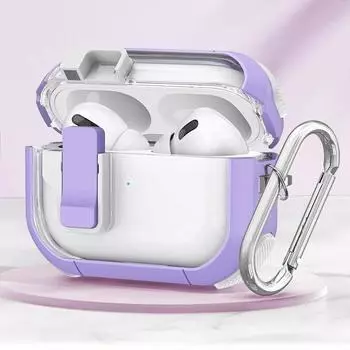 Earphone Protective Cover Switch Anti-Lost Transparent Soft Case Apple Apple AirPods 4 Ice transparent purple