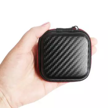 Earphone Storage Bag Accessories Professional Square Earbud Bags Headset Pouch Containers Organization Container коричневый