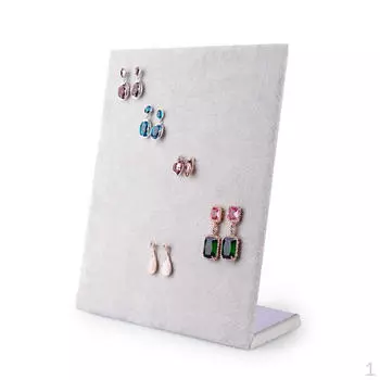 Earring Necklace Jewelry Display Stand Show Case Velvet Coffee