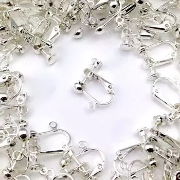 Детали сережек Белое серебро 20 шт. Аксессуары Металл, устойчивый к аллергии Металлическая фурнитура С кольцом Винтовая пружина Материал Материал Фурнитура для сережек