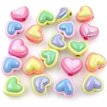 Earrings 3D Material Creative Handmade DIY Jewelry Accessories UV Dazzle Two Color Making Loose Beads 10pcs Bracelet Acrylic Love Heart Accessories фиолетовый