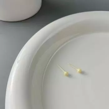 Earrings Anti-Allergy Biological Porcelain Earrings for Women Ear-Caring Ear Bone Stud Ceramic Ear Bar Sleep No Need to Take off Earrings for Men Milk Duck Yellow-Pair