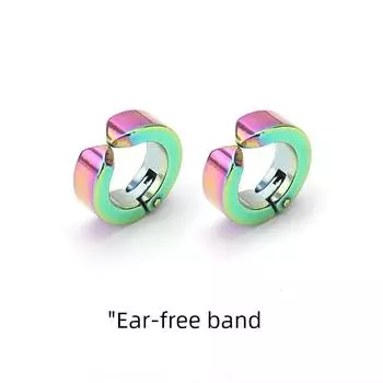 Earrings Men s Round High Street Women s Minimalist Classic Ear Clip Clip Ear Accessible Luxury Temperament Trend Hip Hop Handsome Ear Rings Ear clip-Color -1 pair