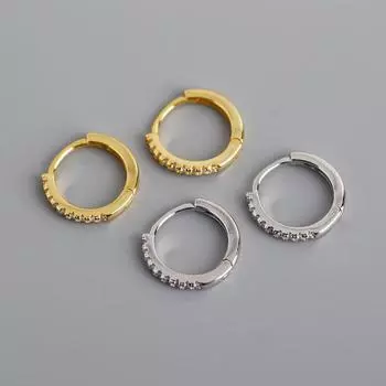 Серьги S925 Серебряные круглые модные серьги ювелирные изделия изысканные маленькие серьги золотые для женщин кольца тренд 2024 роскошь 1 pair белого золота