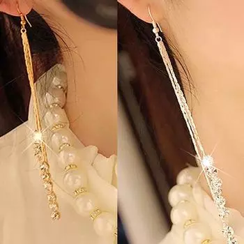 Earrings Tarnish-resistant Elegant Alloy Women Elegant Cocktail Rhinestone Earrings for Party серебряный