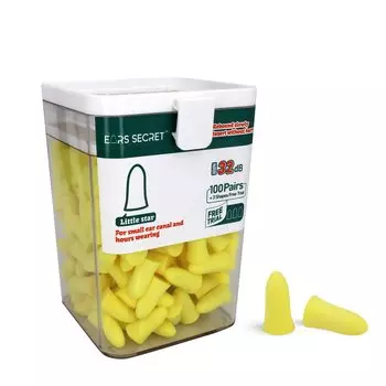 EARS SECRET Ear Small для берушей на каждую ночь с высокой звукоизоляцией 37 Sleeping Slim Case Ear Noise Ear Ear Yellow Berters, Sleeping, Sleep,