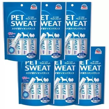 Earth Pet PET SWEAT Pet Sweat Jelly Milk Flavor для домашних собак 20 г x 7 бутылочек x 6 штук в наборе