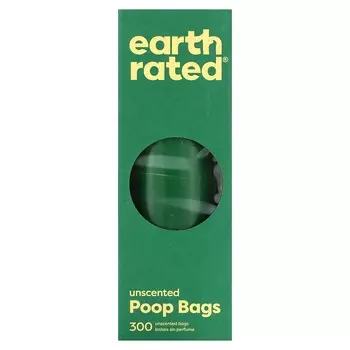 Earth Rated, Пакеты для собачьих какашек, Без запаха, Упаковка 300 шт.