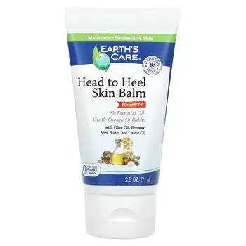 Earth s Care, Бальзам для кожи от головы до пяток, без запаха, 2,5 унции (71 г)