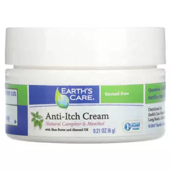 Earth s Care, Крем против зуда с маслом ши и миндальным маслом, 0,21 унции (6 г)