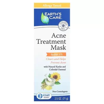 Earth s Care, Маска для лечения акне, 2,5 унции (71 г)