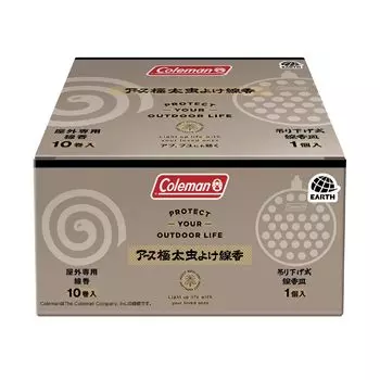 Earth Swirl Coleman Earth Extra Thick Insect 10 Rolls in a Hanging Style with Incense for Outdoor and Against Horseflies and Blackflies Incense, коричневый