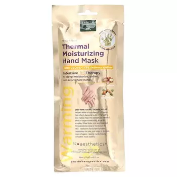 Earth Therapeutics, Термальная увлажняющая маска для рук, 1 пара, 0,6 жидких унций (18 мл)