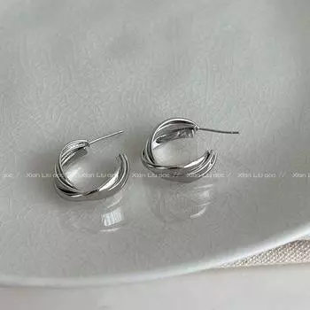 Easiest for Match Metal Simple Bracelet Female Retro Minority Unique Silver Needle Silver Cable Stitch-Silver Needle
