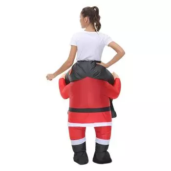 Easily Inflateable Holiday Costume Featuring a Fun Santa and Snowman Pair 150-190cm