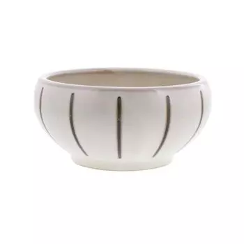 EAST table Easy-to-scoop bowl 15.5cm Monochrome striped cream Made in Japan Microwave safe Dishwasher safe 110-045-01