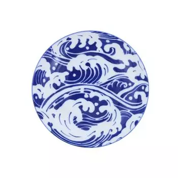 EAST table Средняя тарелка Japan Blue Легкая столовая посуда White Wave Сделано в Японии Подходит для микроволновой печи Можно мыть в посудомоечной машине 16,5 см 13-029-01